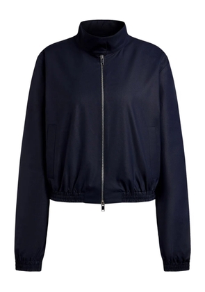 12 STOREEZ zip-up elasticated-waist bomber jacket - Blue