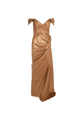 Rhea Costa Gaia draped maxi dress - Brown