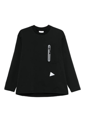 and Wander Hybrid Warm zip-pocket long-sleeved T-shirt - Black