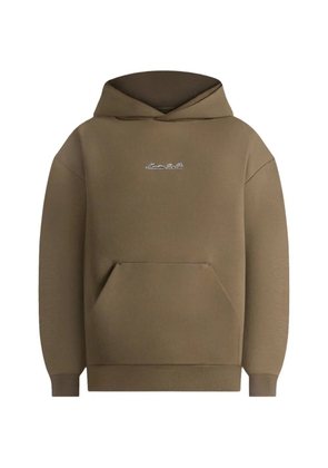 Manière De Voir Ollie logo-embroidery relaxed-fit green hoodie