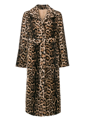 Yves Salomon leopard print fur coat - Neutrals