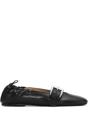 GANNI faux-leather ballet flats - Black