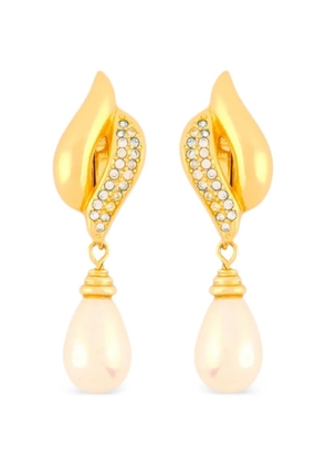 Christian Dior Pre-Owned 1980 pearl clip-on earrings - Gold