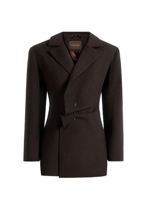 Manière De Voir Sylvie asymmetric-hem brown mini oversized blazer dress