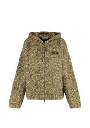 Miu Miu hooded zip sweatshirt - Green