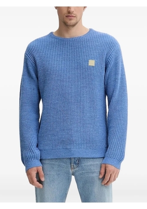American Vintage Crashway ribbed-knit logo-patch sweater - Blue