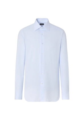 Zegna micro-checked cotton shirt - Blue