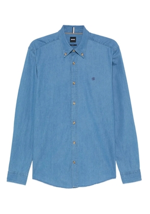 BOSS logo-detail cotton shirt - Blue