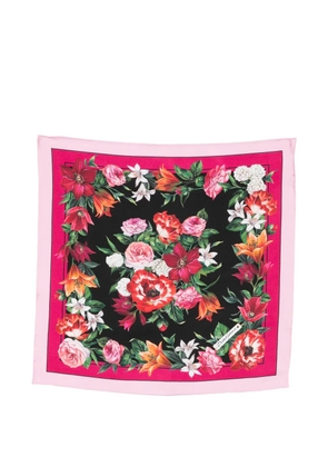 Dolce & Gabbana floral print square scarf - Black