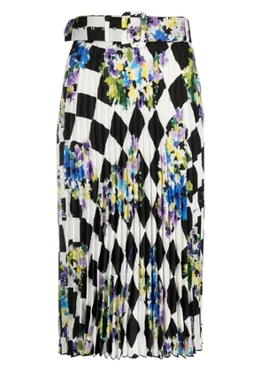 Off-White check plisse printed skirt - Black