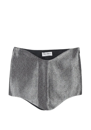 The Attico Wave Tech shimmering mini skirt - Silver