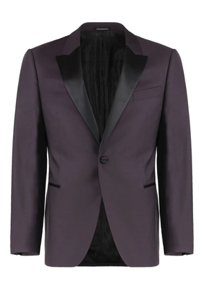 Emporio Armani virgin wool-blend blazer - Blue