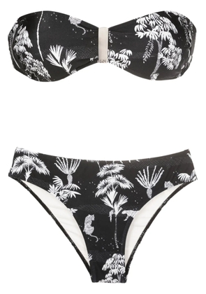 Lygia & Nanny Ester graphic-print strapless bikini - Black