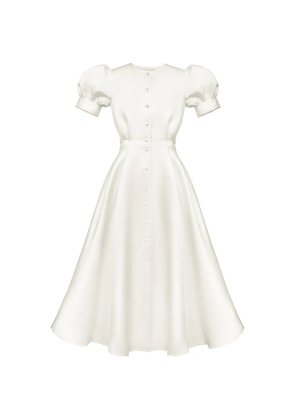 POST MERIDIEM button-up puff-sleeve midi dress - White