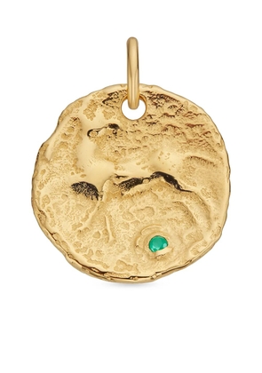 Monica Vinader Siren large coin gemstone pendant charm - Gold
