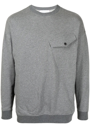 Ports V chest flap-pocket jumper - Grey