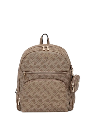GUESS USA logo-pattern backpack - Brown