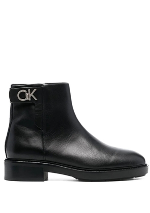 Calvin Klein 35mm logo-plaque ankle boots - Black