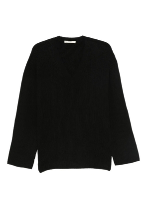 6397 ribbed V-neck jumper - Black