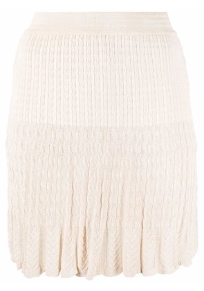 Alaïa Pre-Owned 1990s cable knit miniskirt - Neutrals