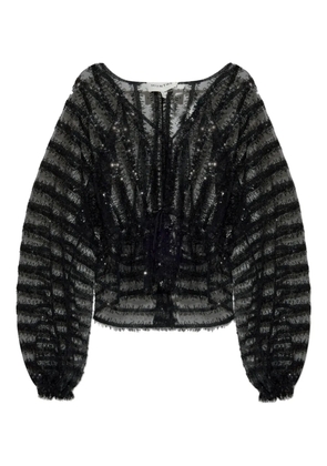 MUNTHE Remona sequin-embellished blouse - Black
