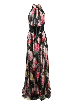 Philipp Plein Vittoria floral print gown - Black