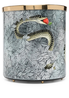 Fornasetti snake print waste paper bin (28cm) - Grey