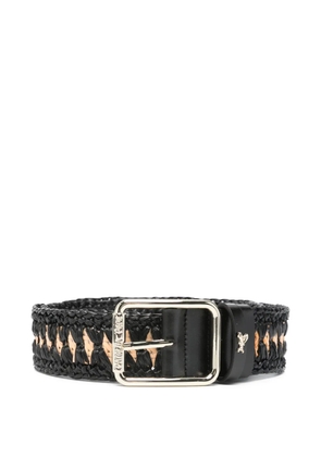 Patrizia Pepe woven raffia belt - Black
