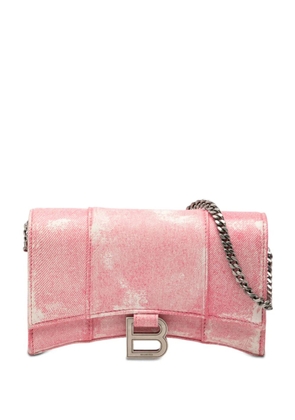 Balenciaga Pre-Owned 2005-2025 Nappa Denim Printed Hourglass Wallet on Chain crossbody bag - Pink
