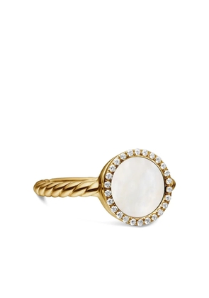 David Yurman 18kt yellow gold Petite DY Elements mother-of-pearl and diamond ring (11.3mm)