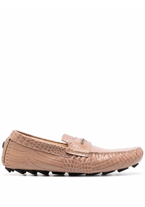 Philipp Plein leather moccasins - Neutrals