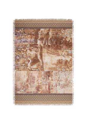 Pierre-Louis Mascia baroque-print fringed-hem scarf - Neutrals