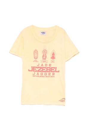 Jade Jagger logo-print T-shirt - Orange