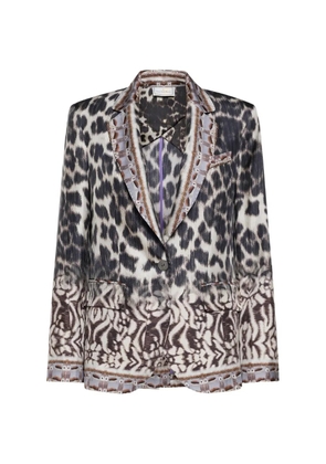 Pierre-Louis Mascia Ciadox animal-print single-breasted blazer - Black