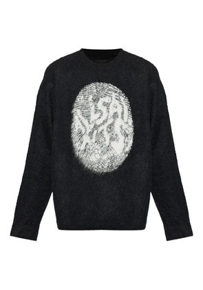 AllSaints graphic crew neck knitwear - Black