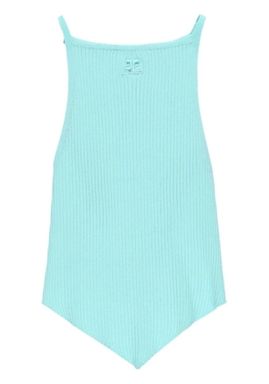 Courrèges Pointy rib-knit tank top - Blue