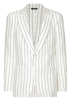 Dolce & Gabbana striped linen blazer - White