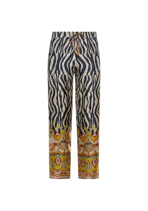 Pierre-Louis Mascia Aloe zebra-print trousers - Neutrals
