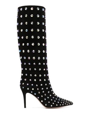 Gianvito Rossi crystal-embellished 85mm boots - Black
