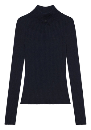 Courrèges mock-neck ribbed jumper - Blue
