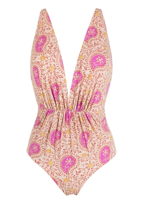 Clube Bossa Clavert plunging neck swimsuit - Pink