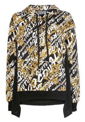 Versace Jeans Couture Garland logo-print panelled hoodie - Black