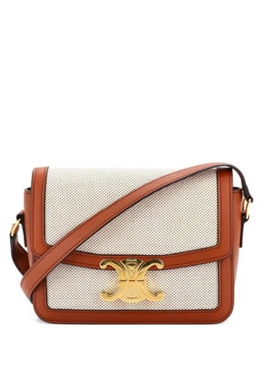 Celine Pre-Owned Triomphe Shoulder Bag Canvas with Leather Teen crossbody bag - Brown