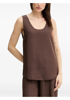 SIMONA CORSELLINI scoop neck sleeveless top - Brown