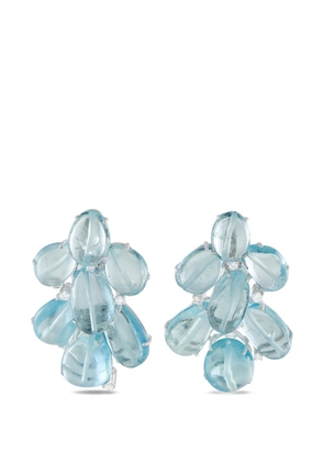 LB Exclusive diamond and aquamarine earrings - Silver