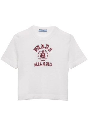 Prada logo-intarsia T-shirt - White