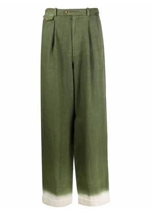 Nick Fouquet wide-leg contrast-cuff trousers - Green