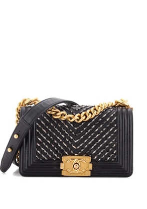 CHANEL Pre-Owned By The Sea Boy Flap Bag Chevron Embroidered Calfskin Small shoulder bag - Black