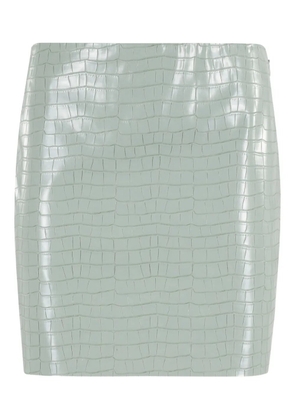 Isabelle Blanche crocodile-effect mini skirt - Green