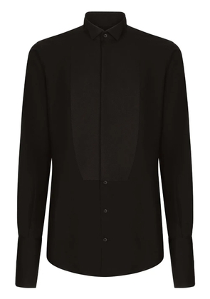 Dolce & Gabbana Gold-fit cotton tuxedo shirt - Black